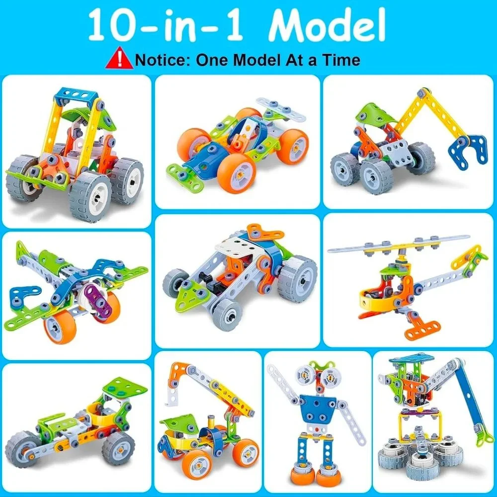 10 in 1 STEM Toys for 4 5 6 7 8+ Year Old Boy Girl Birthday Gifts Building Toys